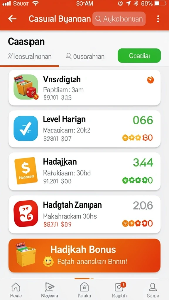 Screenshot menunjukkan fitur bonus menarik yang bisa didapatkan.
