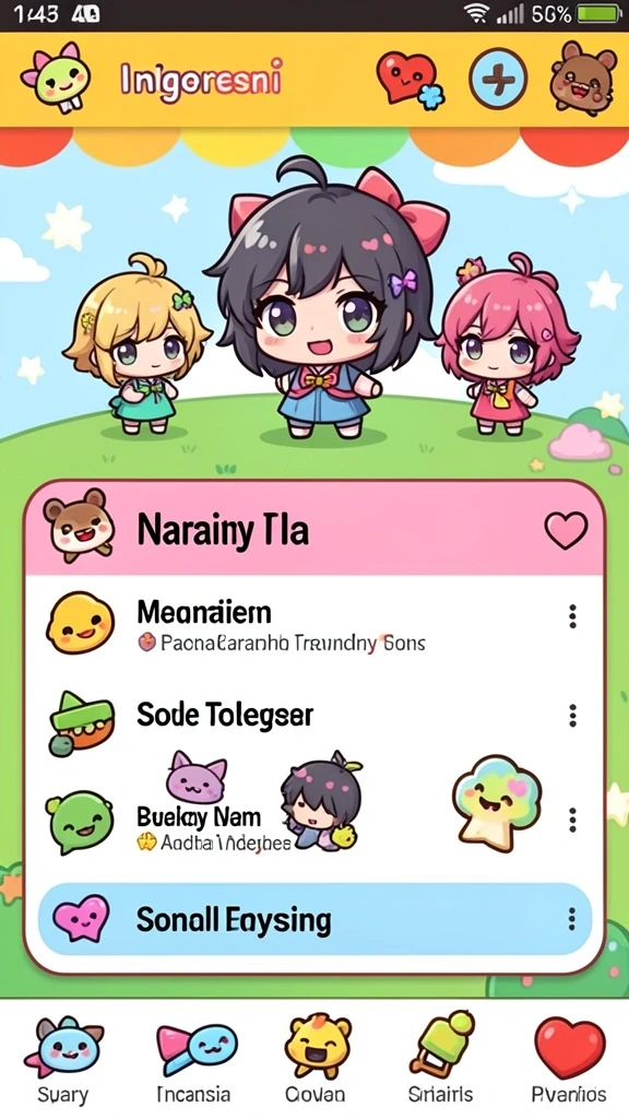 Screenshot dengan karakter unik yang sedang beraksi.