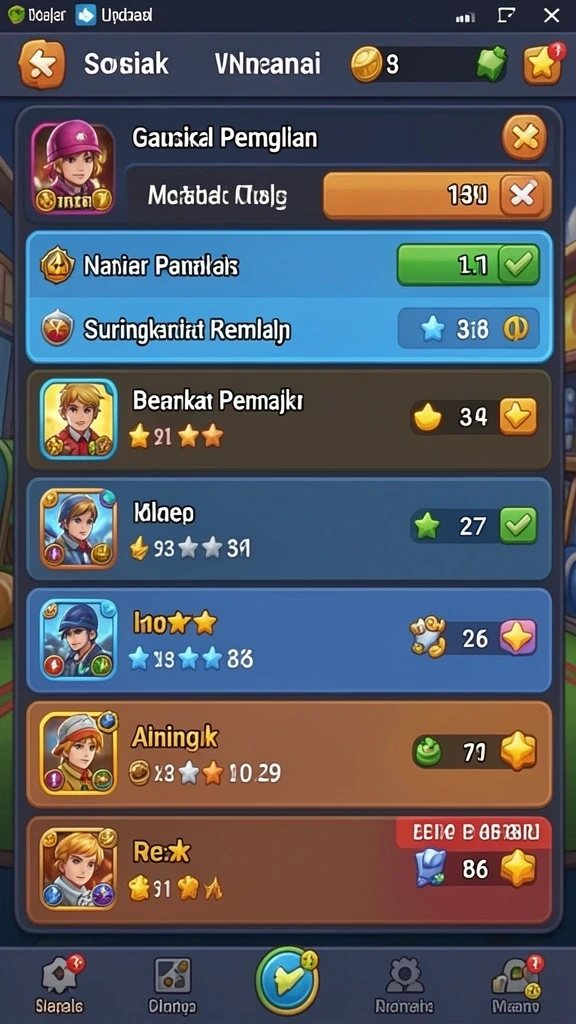 Karakter unik dengan kemampuan masing-masing.