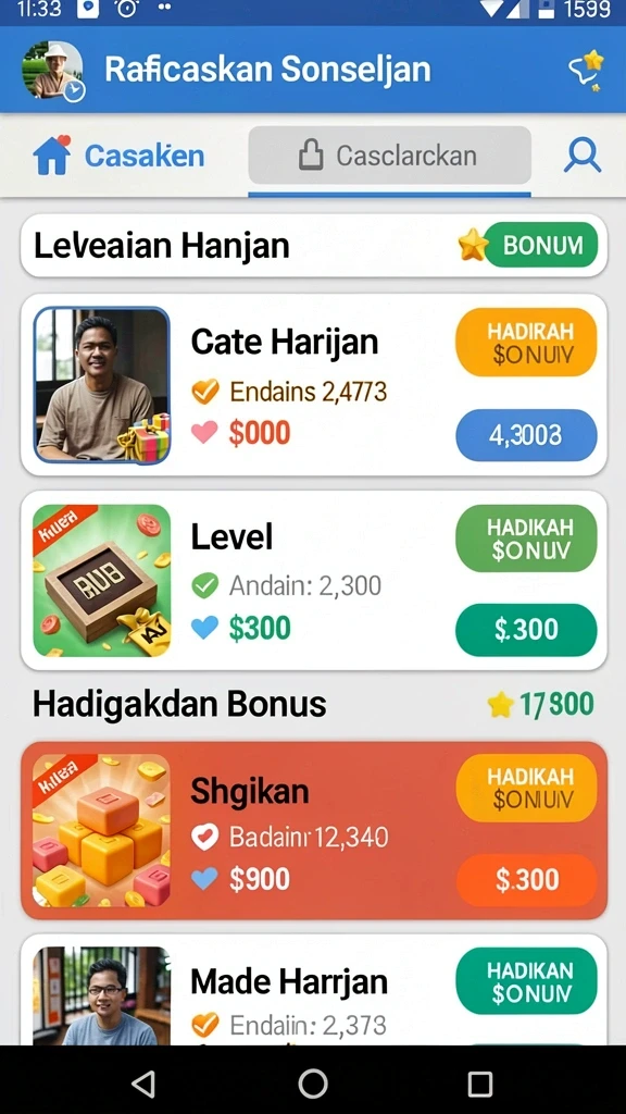 Fitur leaderboard untuk bersaing dengan pemain lain.