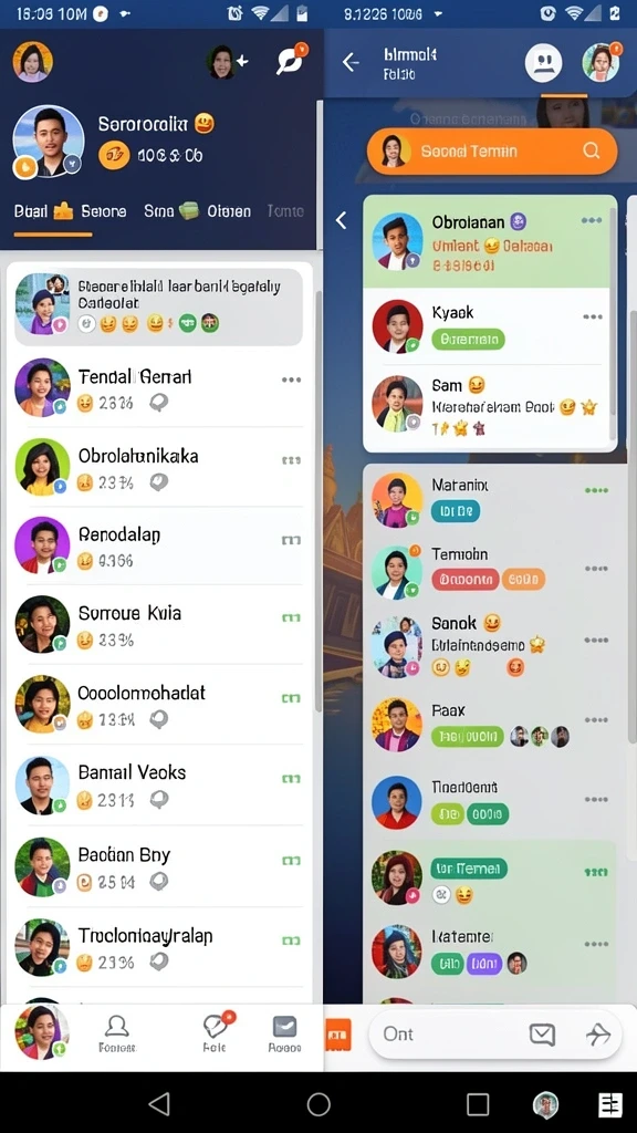 Fitur sosial untuk terhubung dengan teman-teman.