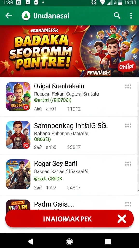 Beragam tema permainan yang dapat dipilih.