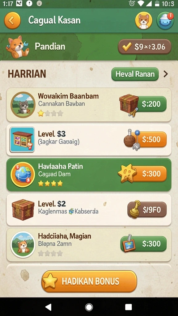Tangkapan layar memperlihatkan level menantang yang menarik.
